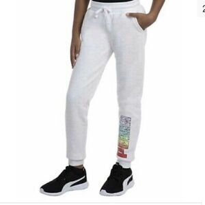 NWT Girl's Puma White Heather Joggers Pants